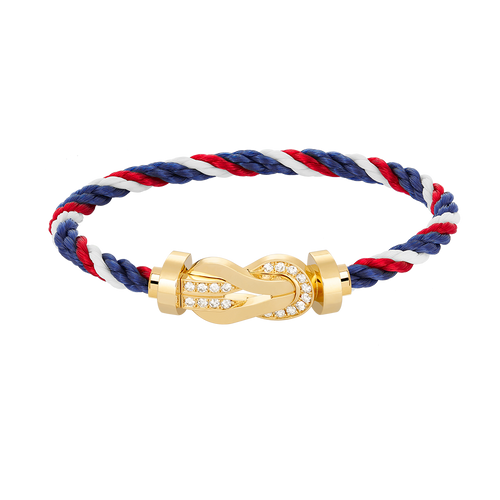 [Royal&Vicky]CHANCE LARGE 8 FIGURE BUCKLE HALF DIAMOND BRACELET GOLD
