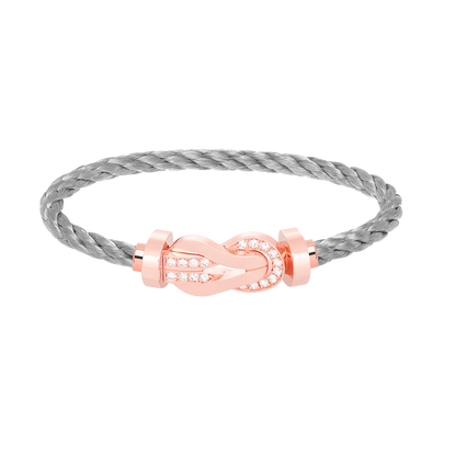 [ROYAL]CHANCE LARGE 8 FIGURE BUCKLE HALF DIAMOND BRACELET ROSE GOLD