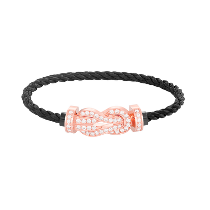 [ROYAL]CHANCE LARGE 8 FIGURE BUCKLE FULL DIAMOND BRACELET ROSE GOLD