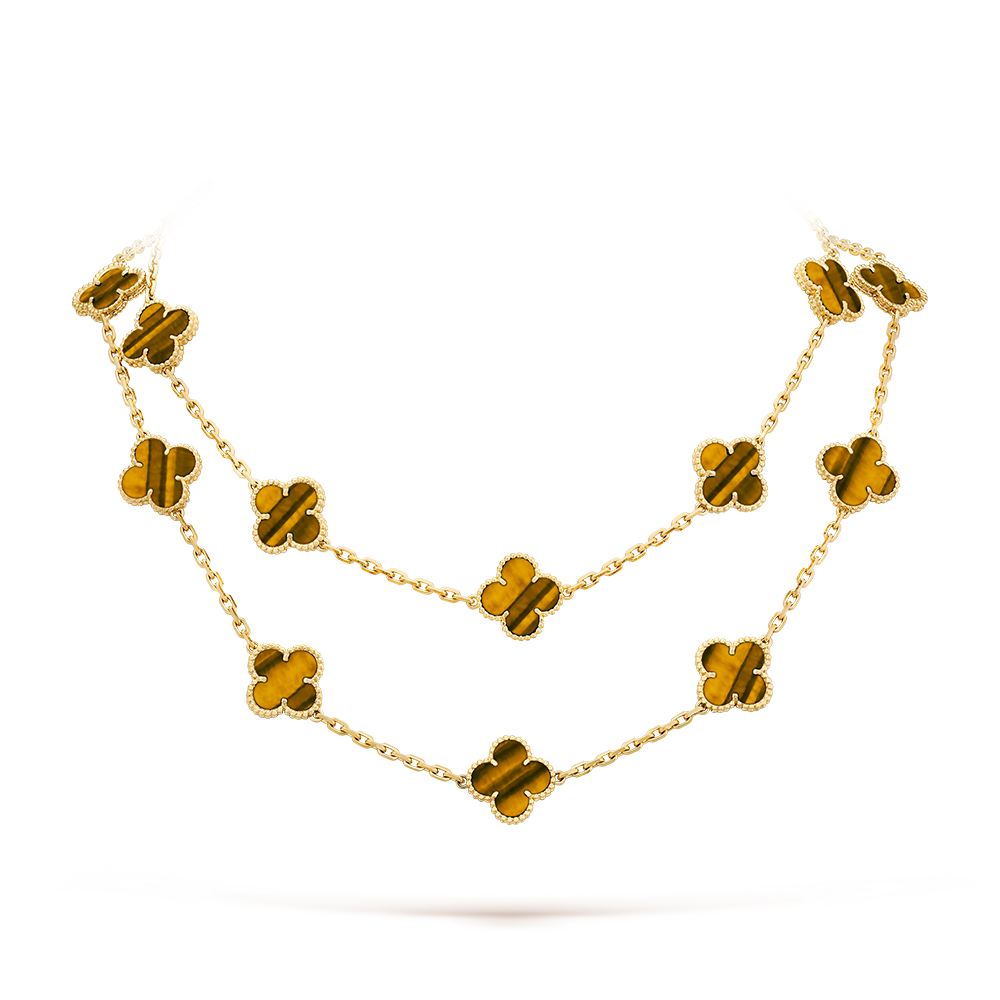 [Royal Jewellery]CLOVER 20 MOTIFS TIGER EYE ROSE GOLD