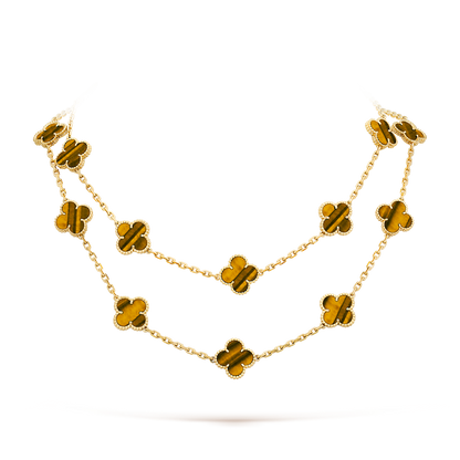 [Royal Jewellery]CLOVER 20 MOTIFS TIGER EYE ROSE GOLD