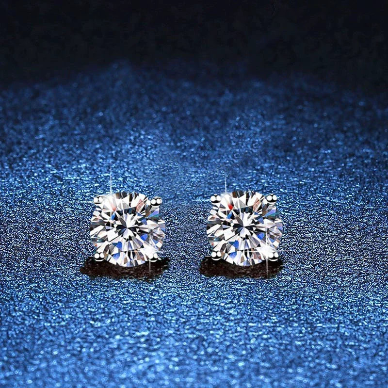 [Royal&Vicky]FOUR-PRONG MOISSANITE EARRINGS