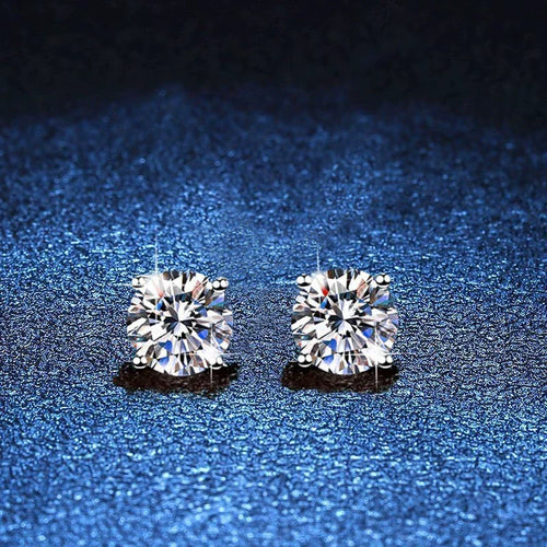 [Royal&Vicky]FOUR-PRONG MOISSANITE EARRINGS