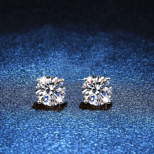 [Royal&Vicky]FOUR-PRONG MOISSANITE EARRINGS