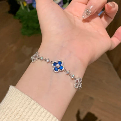 [Royal Jewellery]CLOVER 5 MOTIF PINK BLUE RED WHITE BRACELET