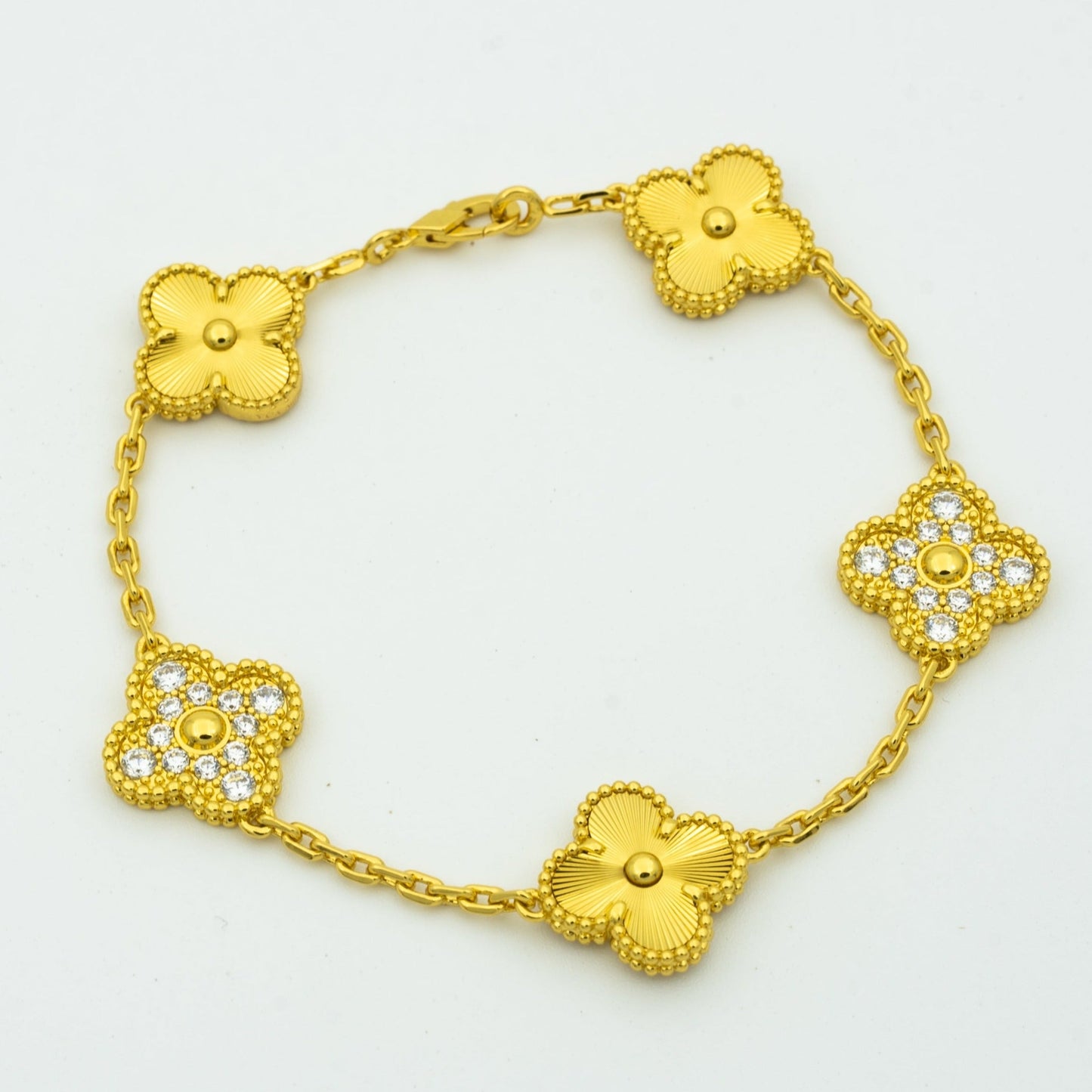[Royal Jewellery]CLOVER BRACELET 5 MOTIFS GOLD DIAMOND