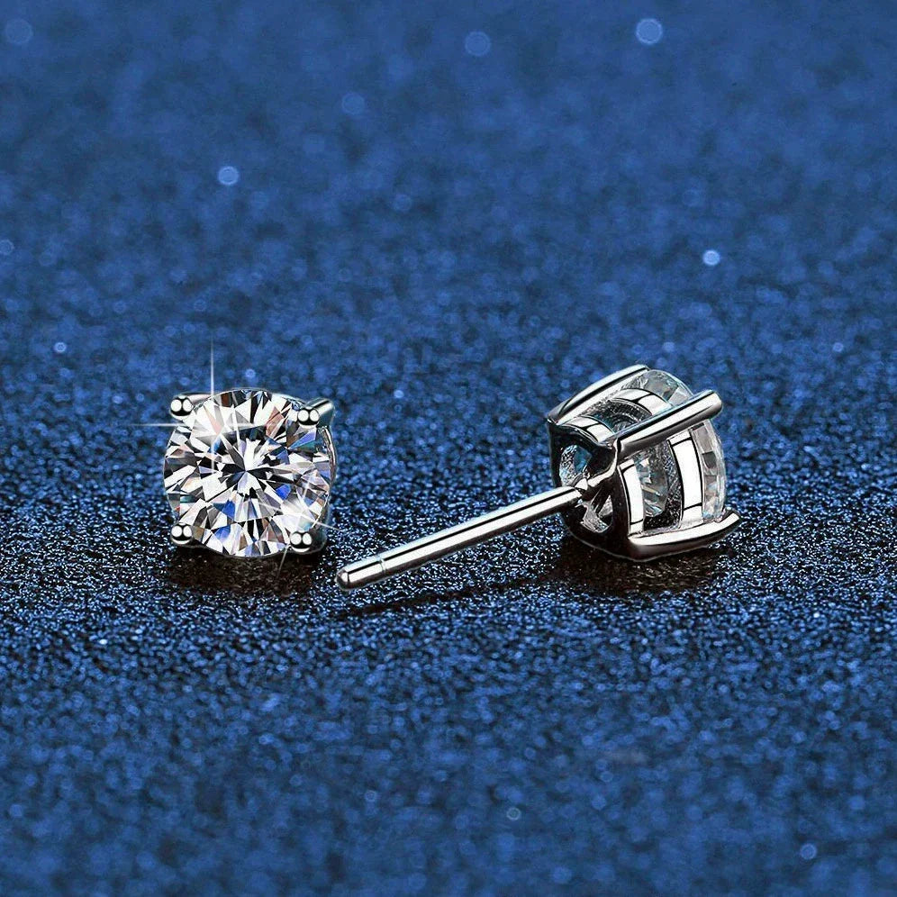 [Royal&Vicky]FOUR-PRONG MOISSANITE EARRINGS