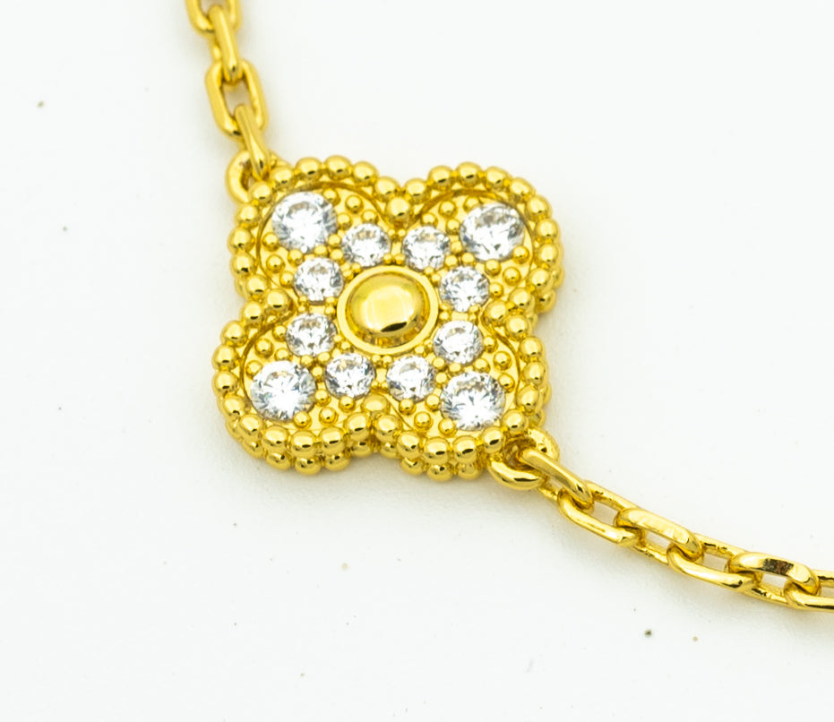 [Royal Jewellery]CLOVER BRACELET 5 MOTIFS GOLD DIAMOND