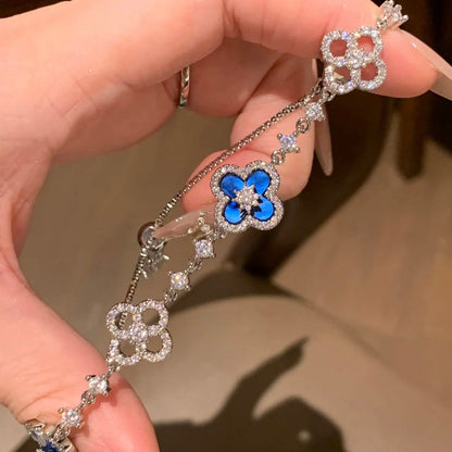 [Royal Jewellery]CLOVER 5 MOTIF PINK BLUE RED WHITE BRACELET