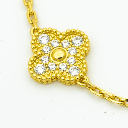 [Royal Jewellery]CLOVER BRACELET 5 MOTIFS GOLD DIAMOND