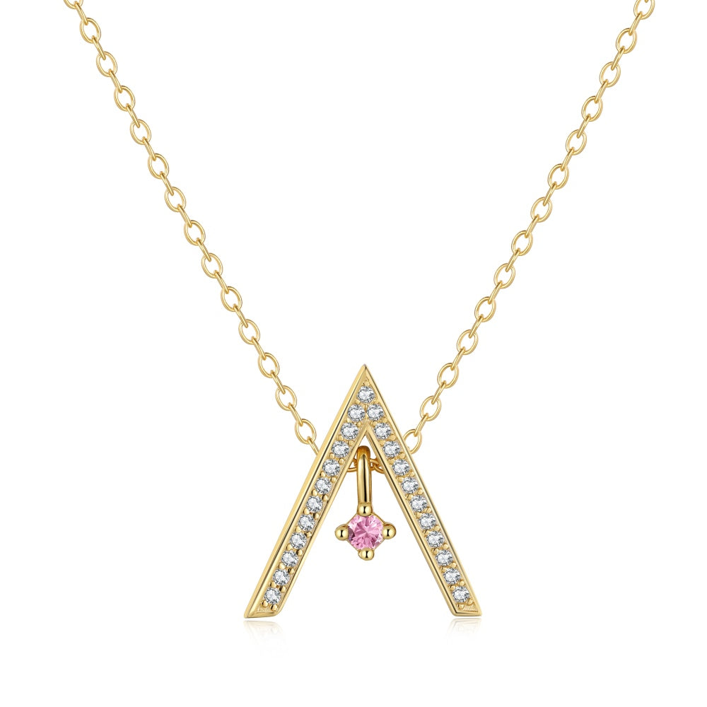 [ROYAL]Sparkling "A" Shape Necklace