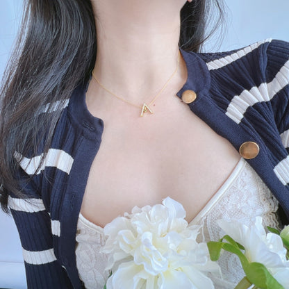 [Royal Jewellery]Sparkling "A" Shape Necklace