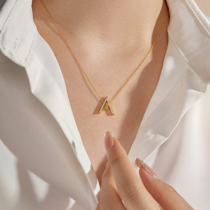 [Royal Jewellery]Sparkling "A" Shape Necklace
