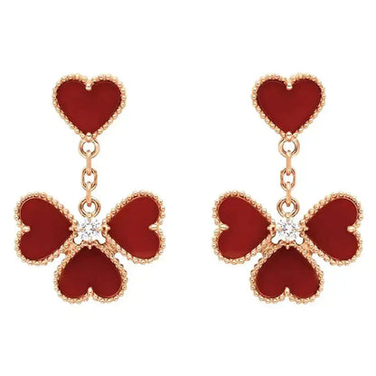 [ROYAL]SWEET CLOVER CARNELIAN EARRINGS