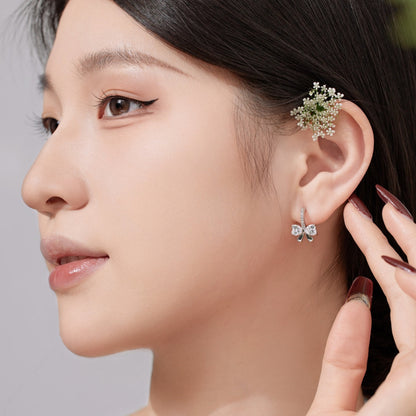 [Royal Jewellery]Exquisite Earrings With Heart-Shaped Bow Design