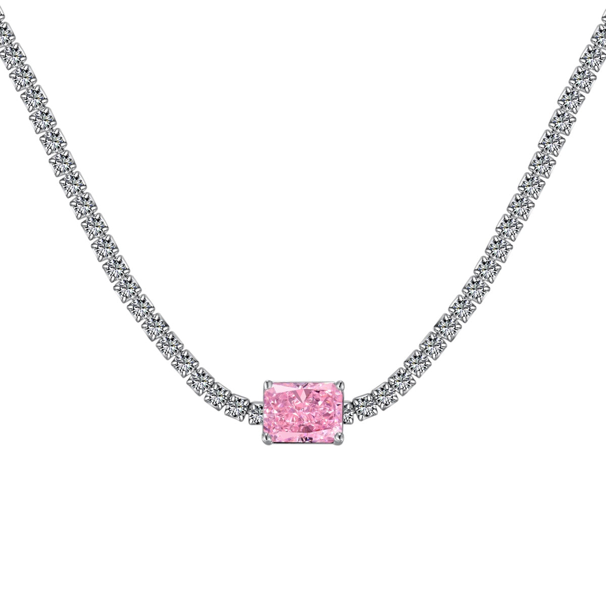 [Royal Jewellery]2.0 carat Ornate Emerald Cut Necklace