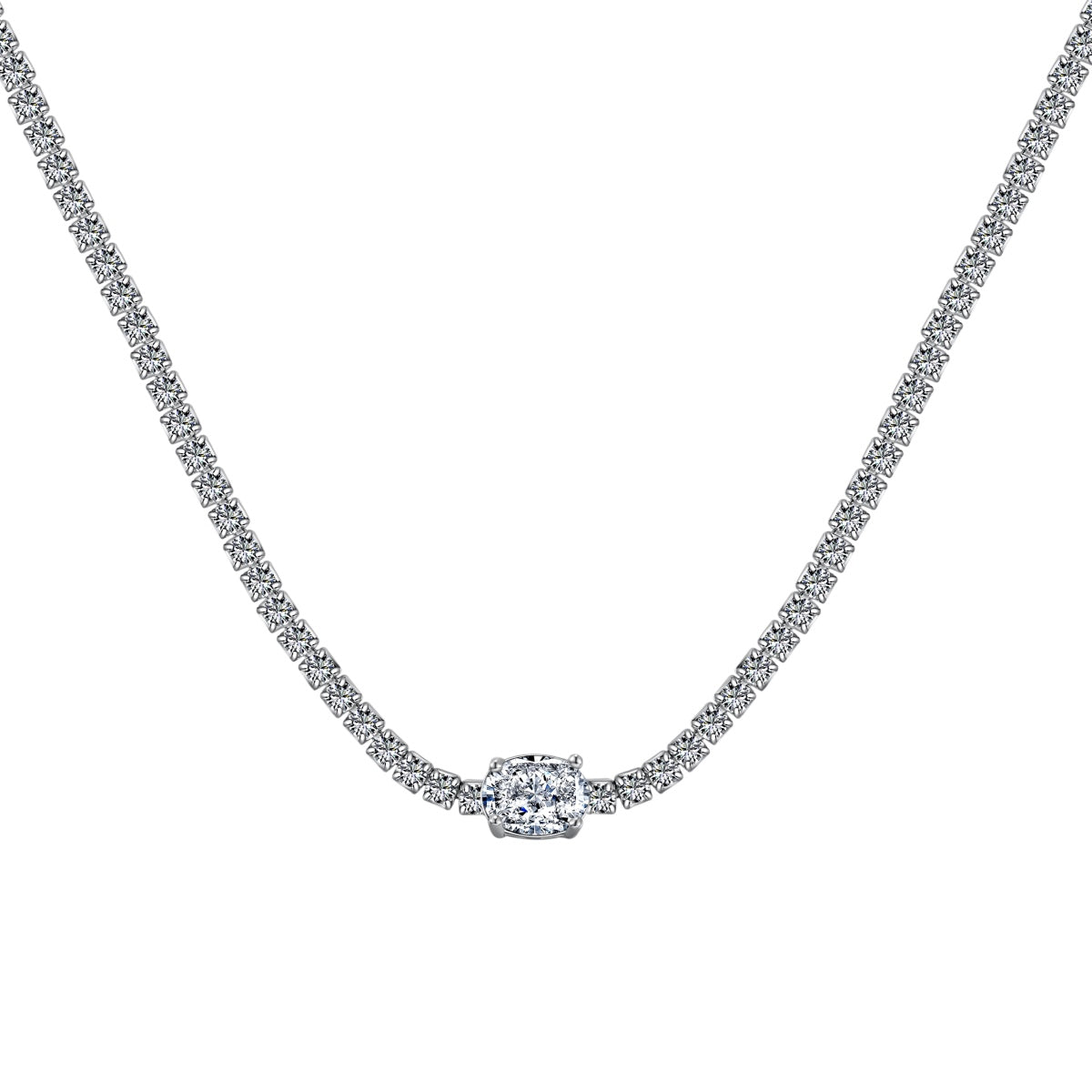 [Royal Jewellery]1.0 Carat Shining Oval Cut Necklace