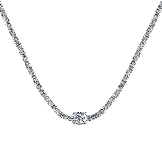 [Royal Jewellery]1.0 Carat Shining Oval Cut Necklace