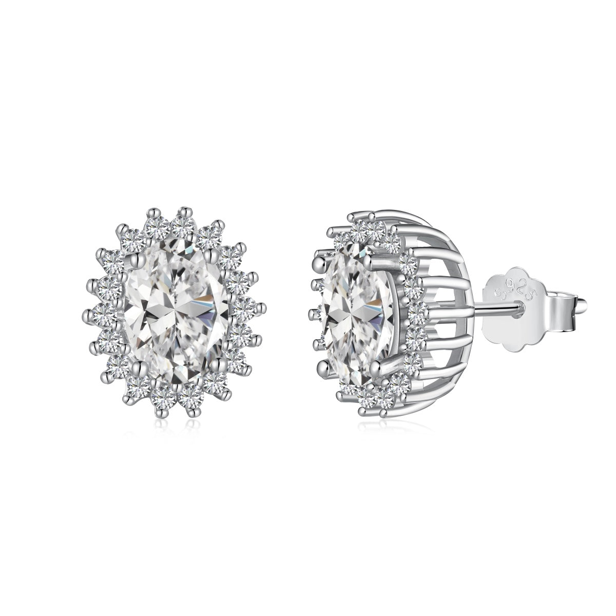 [Royal Jewellery]Delicate Radiant Oval Cut Daily Earrings
