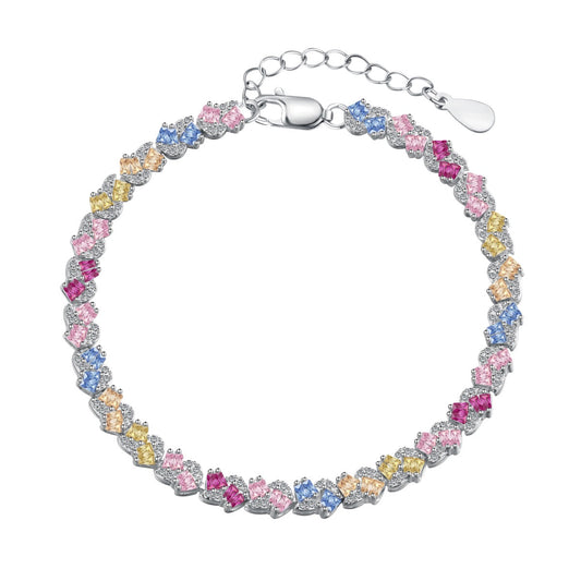 [Royal Jewellery]Ornate Colorful Flower Shape Party Bracelet
