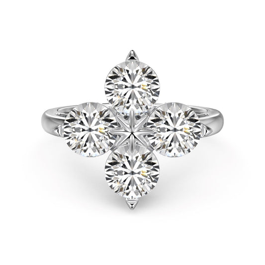 [ROYAL]Four-Leaf Clover Eight-Pointed Star Ring