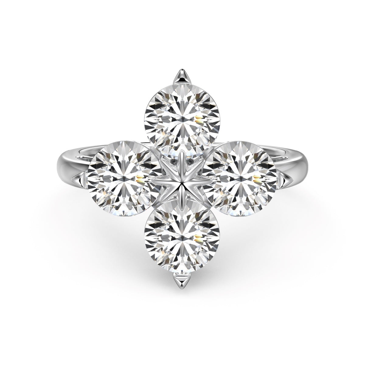 [Royal Jewellery]Four-Leaf Clover Eight-Pointed Star Ring