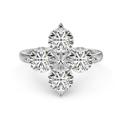[Royal Jewellery]Four-Leaf Clover Eight-Pointed Star Ring