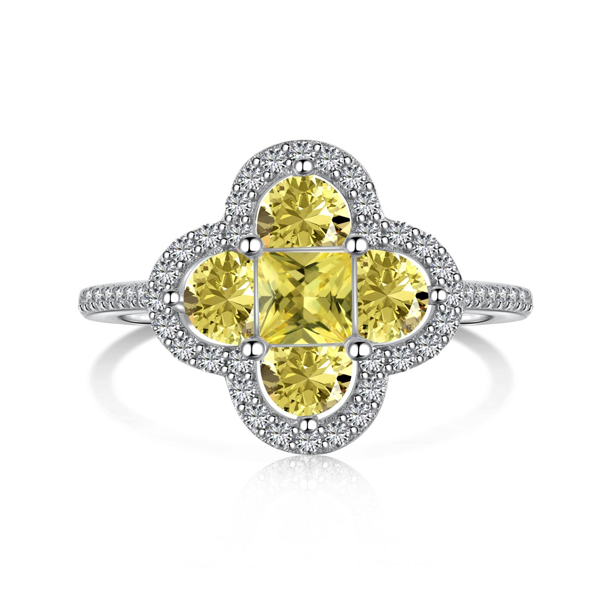[Royal Jewellery]Luxurious Eternity Flower Shape Banquet Ring
