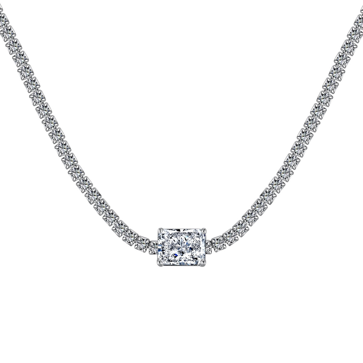 [ROYAL]2.0 carat Ornate Emerald Cut Necklace