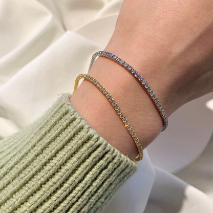 [Royal Jewellery]Radiant Shinning Princess Cut Tennis Bracelet