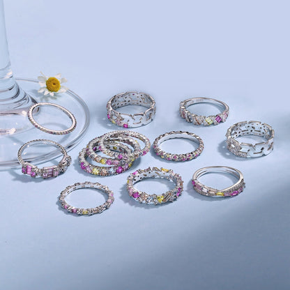 [Royal Jewellery]Radiant Sparkling Round Cut Daily Ring