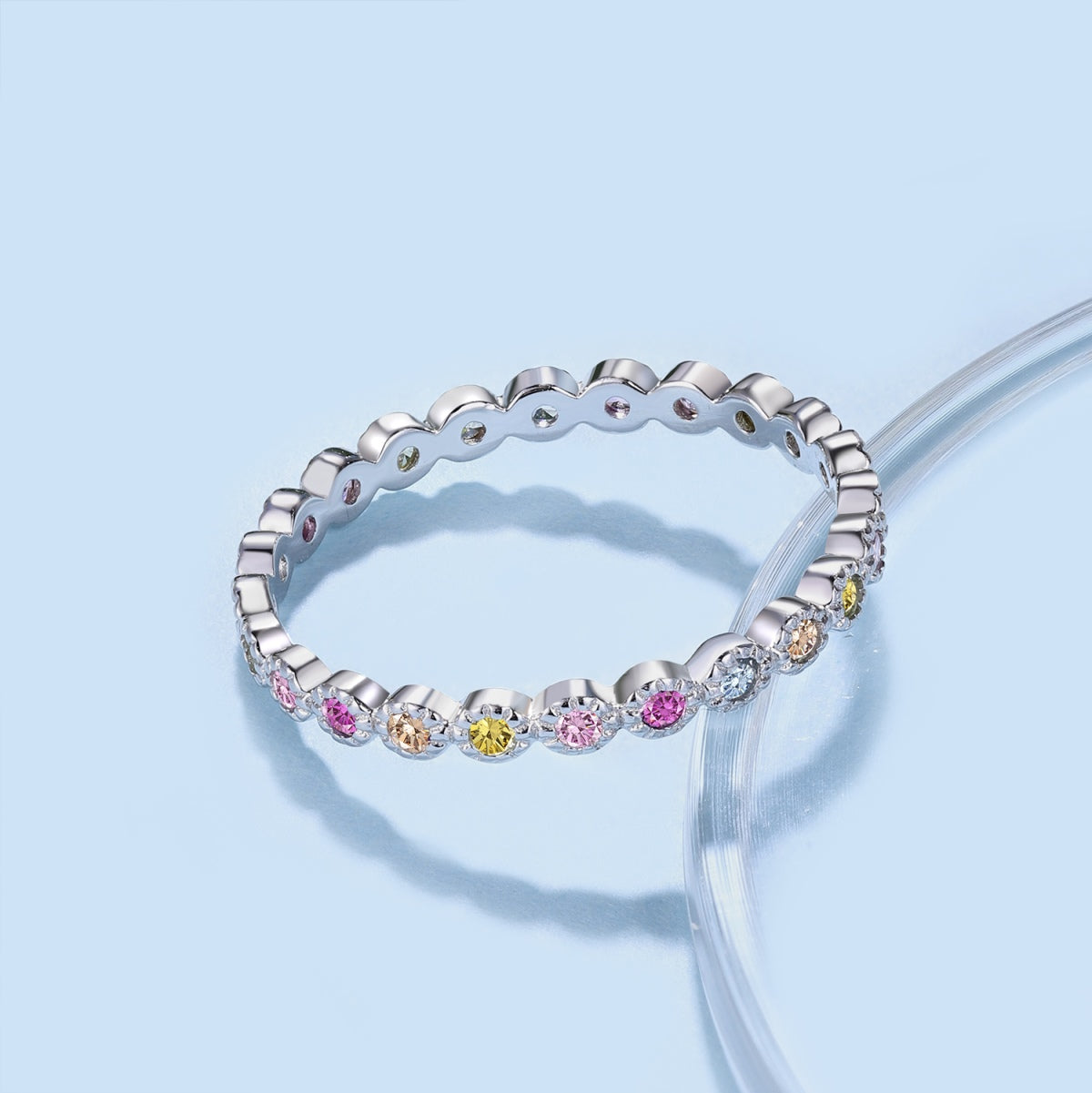 [Royal Jewellery]Radiant Sparkling Round Cut Daily Ring