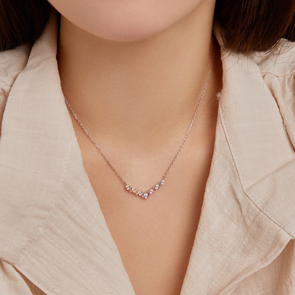 [Royal Jewellery]Dazzling Rainbow Necklace