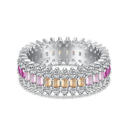 [Royal Jewellery]Ornate Colorful Radiant Cut Daily Ring