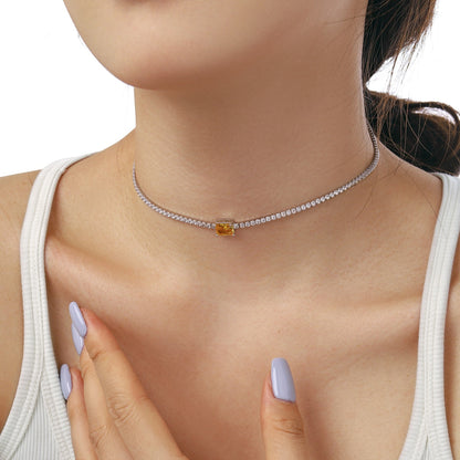 [Royal Jewellery]2.0 carat Ornate Emerald Cut Necklace
