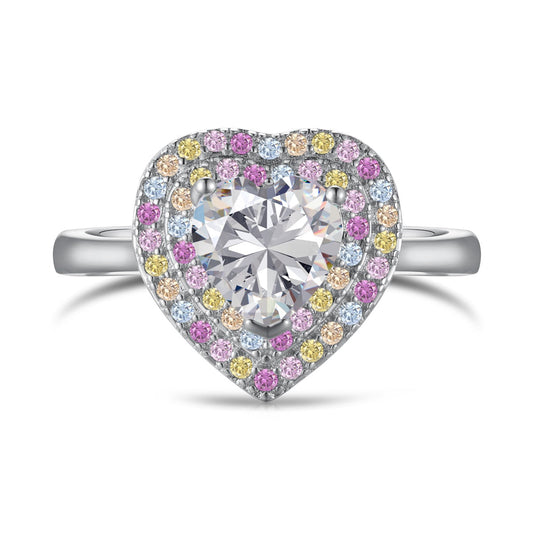 [ROYAL]Delicate Ebullient Heart Shape Wedding Ring