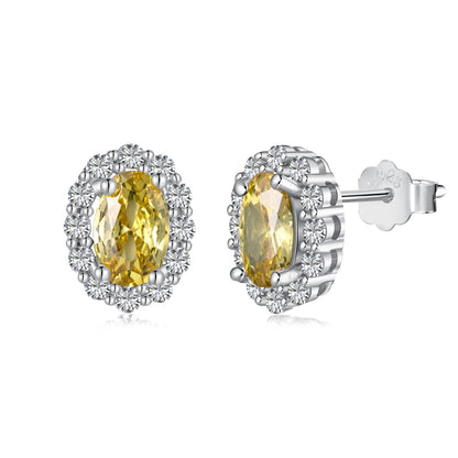 [Royal Jewellery]Delicate Unique Oval Cut Daily Earrings