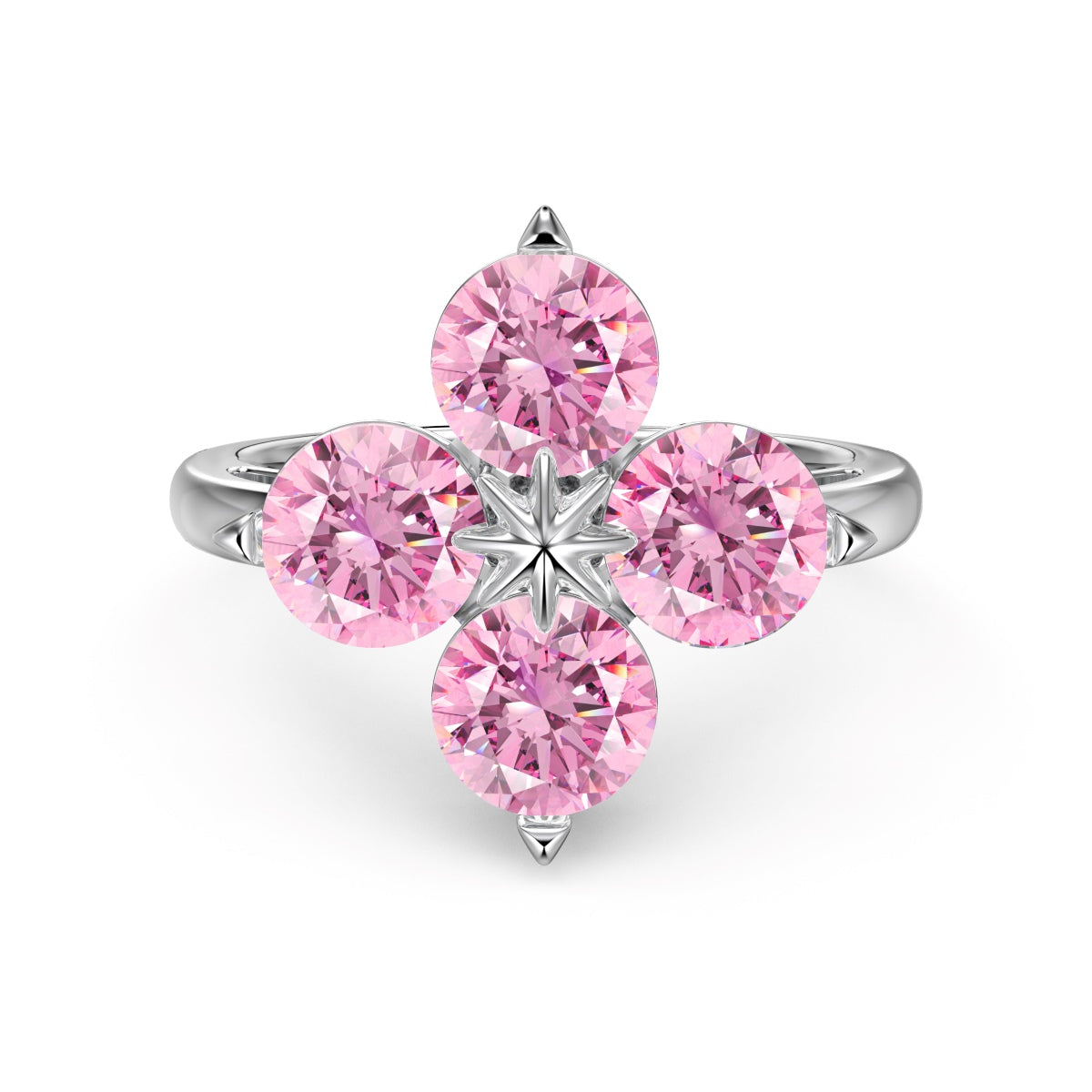 [Royal Jewellery]Four-Leaf Clover Eight-Pointed Star Ring
