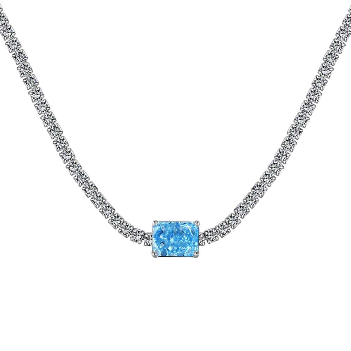[Royal Jewellery]2.0 carat Ornate Emerald Cut Necklace