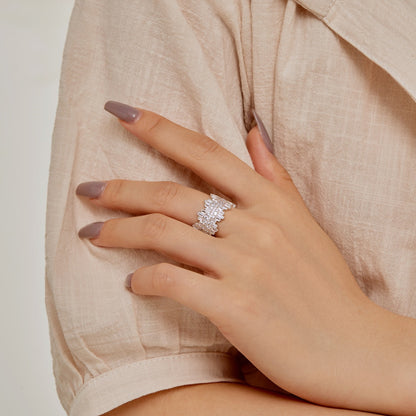 [Royal Jewellery]Luxurious Colorful Radiant Cut Daily Ring
