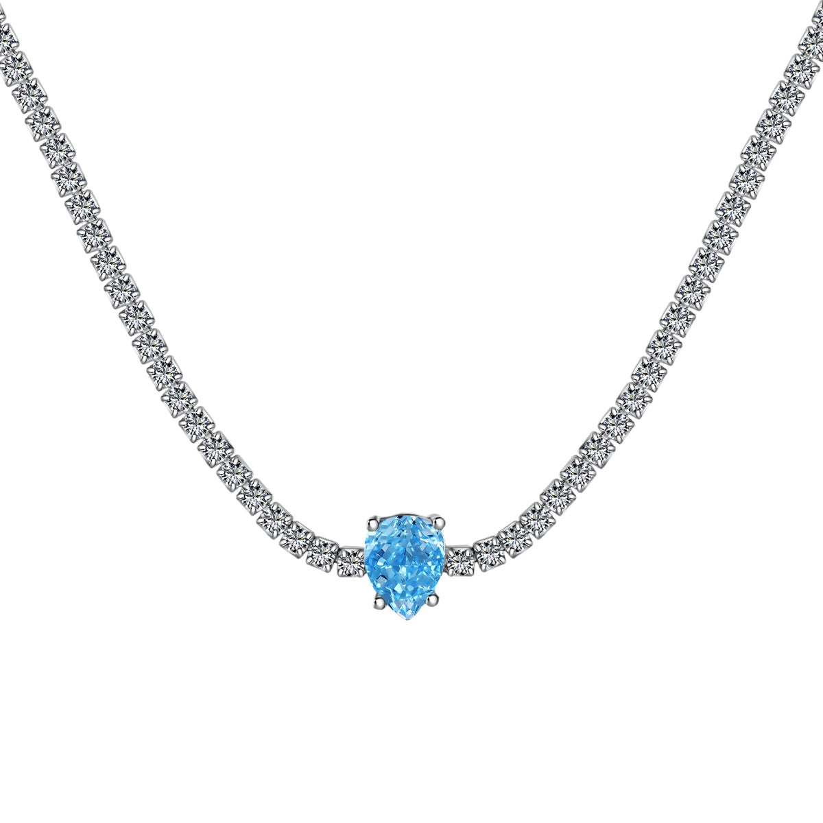 [Royal Jewellery]1.0 carat Unique Pear Cut Tennis Necklace