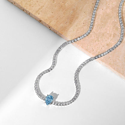 [Royal Jewellery]1.0 carat Unique Pear Cut Tennis Necklace