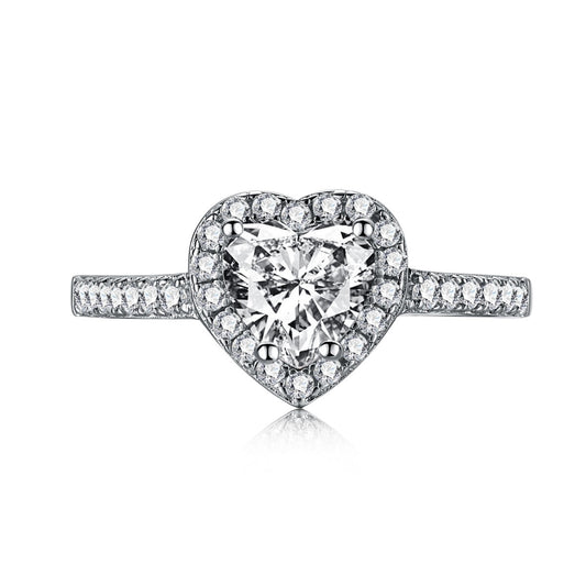 [Royal Jewellery]Eternity Splashy Romantic Heart Shape Lover Ring