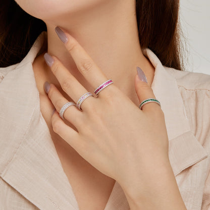[Royal Jewellery]Delicate Colorful Round Cut Daily Ring