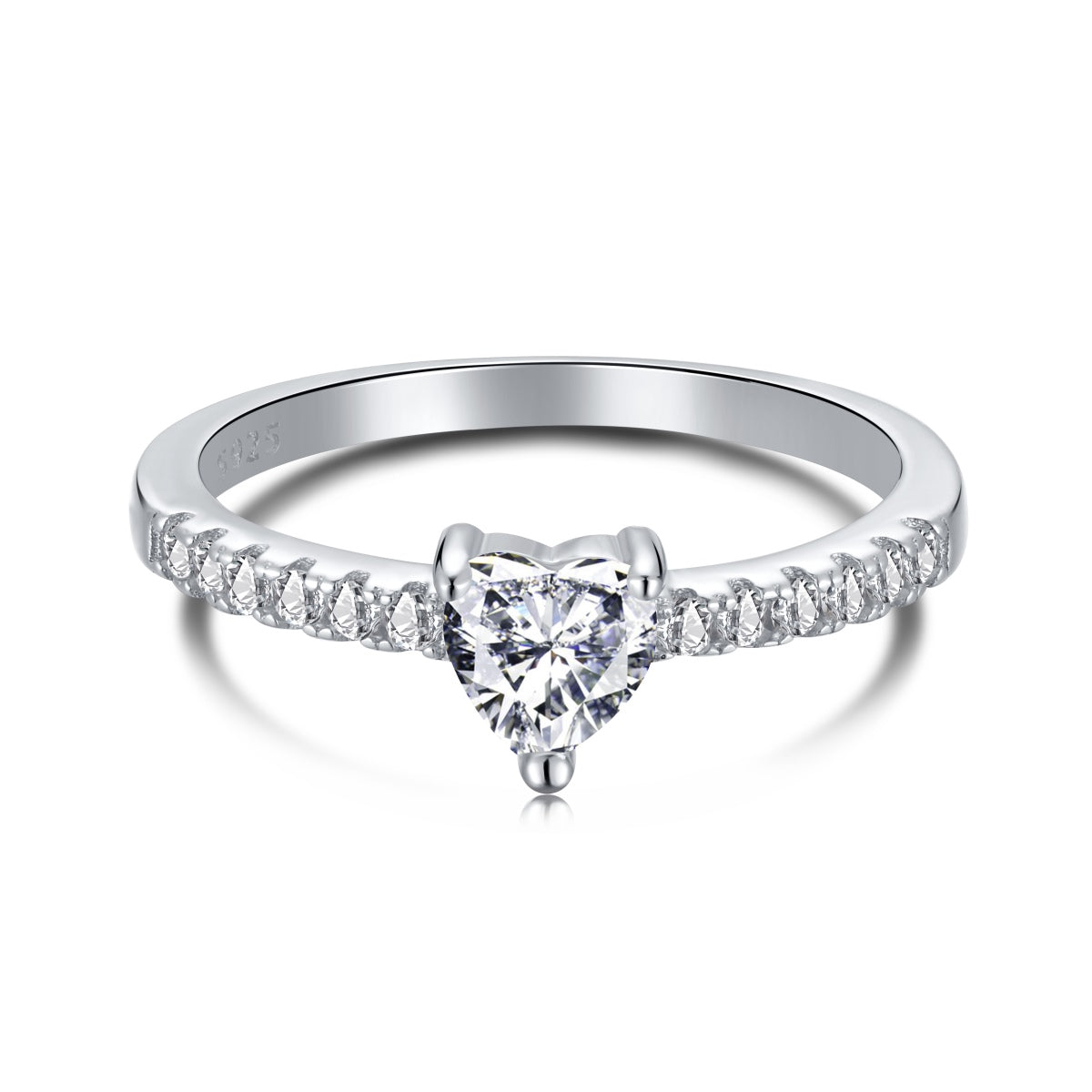 [Royal Jewellery]0.5 Carat CaratEternity Charming Heart Shape Lover Ring