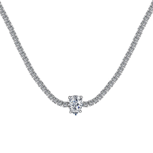 [ROYAL]1.0 carat Unique Pear Cut Tennis Necklace