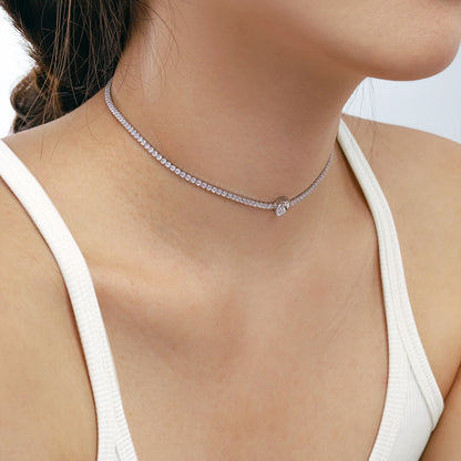[Royal Jewellery]1.0 carat Unique Pear Cut Tennis Necklace