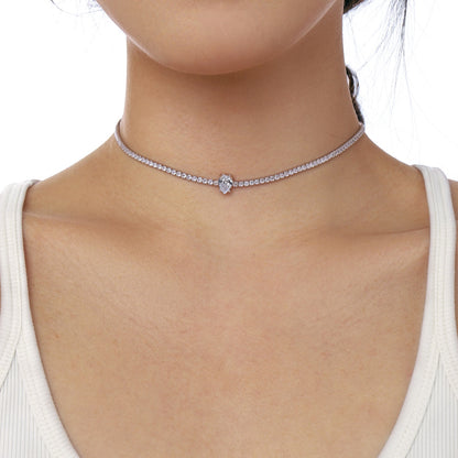 [Royal Jewellery]1.0 carat Unique Pear Cut Tennis Necklace