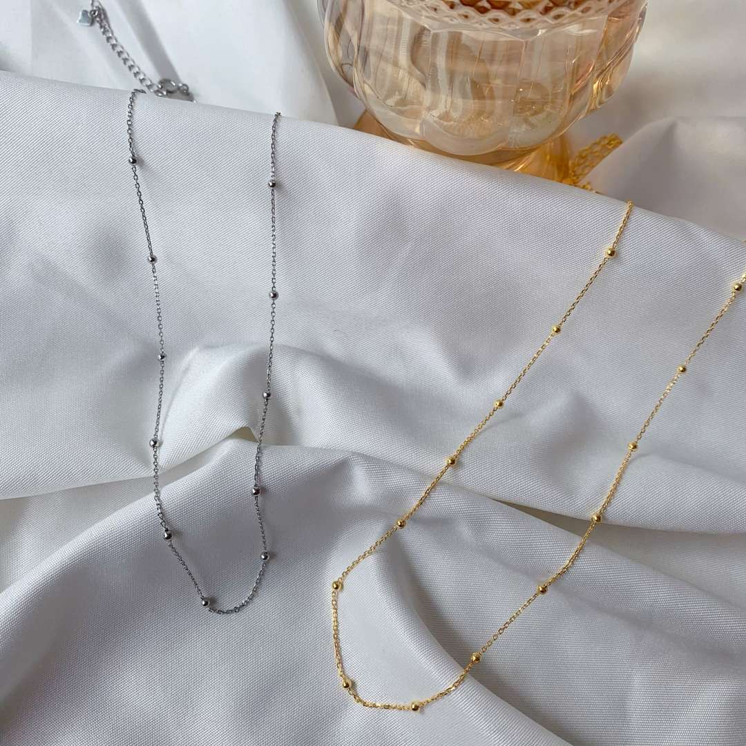 [Royal Jewellery]Small Bead Clavicle Chain Simple Necklace