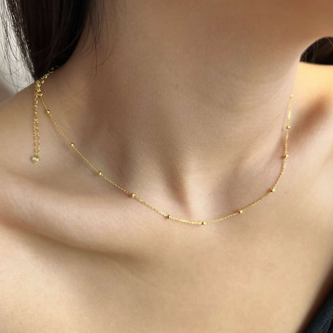 [Royal Jewellery]Small Bead Clavicle Chain Simple Necklace